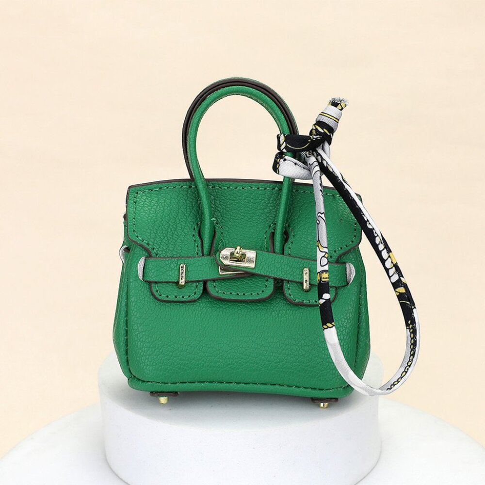 Mini Handbag Designer Inspo Kelly Bag Purse Charm to Store Ipods Ear Pods - Picture 3 of 15